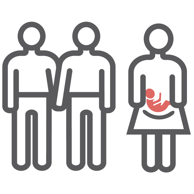 graphic of surrogate mother and parents